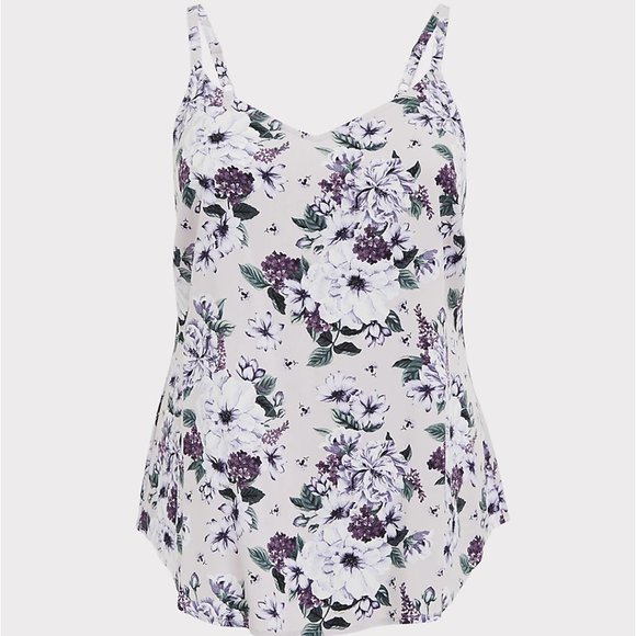 Torrid Essential Purple Floral Challis Cami Tank - Picture 1 of 7